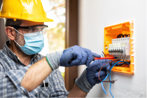 Electrician installing an electrical system in Fort Pierce, Florida