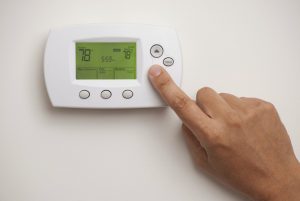 Air conditioning thermostat at a house in Fort Pierce, Florida